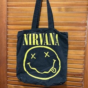 NIRVANA Black and Yellow Graphic Tote